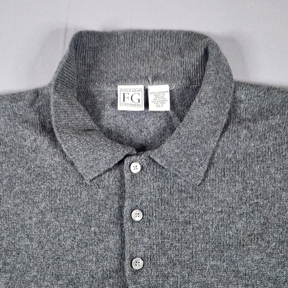 Field Gear Cashmere XL Tall men's gray long sleeve sweater 100% cashmere
